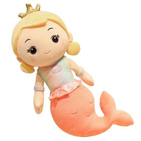 Cute Mermaid Princess Plush Pillow 50cm for Girls Gift Bed Sofa Decor, Red