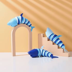 Fidget Slug Toy; 3D Articulated Stretch Shark Stress Reliever Hand Toy; Sensory Fidget Slug Toy For Adults And Kids; Pressure Relieving And Anti-