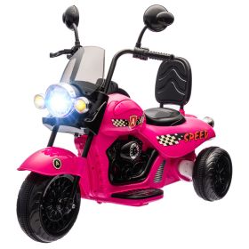 Qaba 6V 3 Wheel Childs Electric Motorbike, Battery Operated Motorbike w/ Headlights, Music, Forward & Reverse, Pink