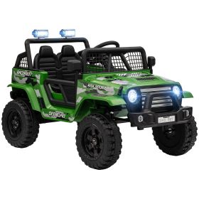 Qaba 12V Ride on Truck, Battery Powered Kids Electric Car with Parent Remote, 4 Suspension Wheels, 3 MPH Max Speed, Music