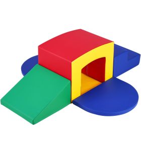 VEVOR Toddler Climbing Toys Indoor, 5 Piece Climb, Crawl and Tunnel Soft Play Equipment, Foam Climbing Toys, Kids Tunnel Maze with Stairs and Ram