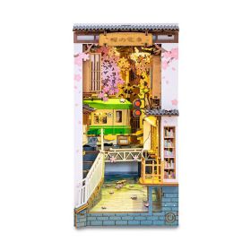 Robotime Rolife Book Nooks Series Stories In Books 4 Kinds DIY Wooden Miniature House Furniture Sakura Densya TGB01 Dropshipping (size: TGB01)