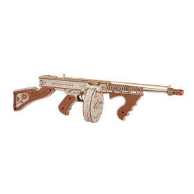 Rokr Thompson Submachine Gun Toy Gift For Boys Wooden Puzzle LQB01 Firing Model (Option: LQB01)