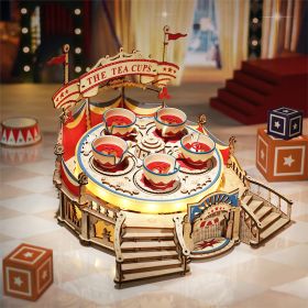 Robotime RokrTilt-A-Whirl DIY Music Box Building Block Amusement Park Series For Kids Adults Easy Assembly 3D Wooden Puzzle EA04 (Option: EA04)