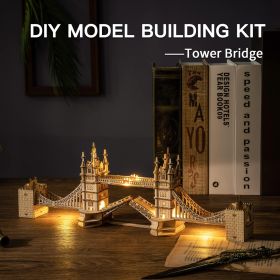 ROBOTIME 3D Wooden Puzzle London Tower Bridge Model Kit For Adults Xmas Gifts TG412 (Option: TG412)