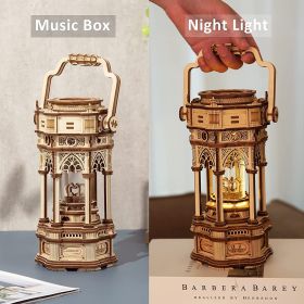 Robotime Rokr 3D Wooden Puzzles DIY Musical Box Building Kit Mechanical Models To Build - Victorian Lantern (Option: AMK61)