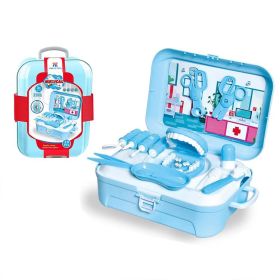 Doctor Role Play Backpack Toothbrush Toothpaste Dentist Toy Set Children's Early Childhood Education Preschool Education Toys (Color: Blue)