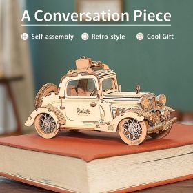 Robotime Rolife Vintage Car Model 3D Wooden Puzzle Toys For Chilidren Kids (Option: TG504)