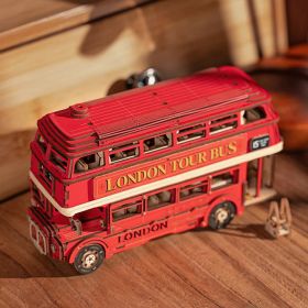 Rolife London Tour Bus Car 3D Wooden Puzzle Model Toy Home Decor Xmas Gift (Option: TGM02)