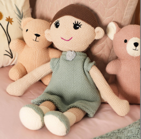 Princess Eva - 100 Cotton Knitted Stuffed Princes (Option: Multi)