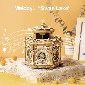 Robotime Rokr DIY Mechanical Music Box Kit 3D Wooden Puzzle Box For Adults Self-Assembly Building Project - Secret Garden (Option: AMK52)