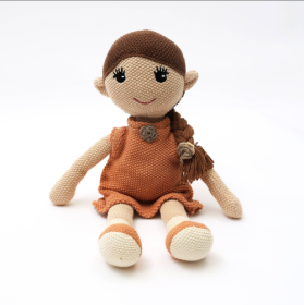Handcrafted Cotton Knitted Soft Princess Plush Toy (Option: Multi)