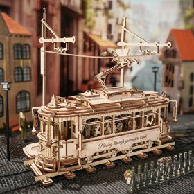 Rokr Classic City Tram 3D Wooden Puzzle LK801 Building Toys Jigsaw For Xmas Gift (Option: LK801)