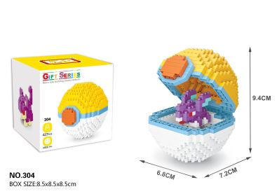 New Pokémon Pikachu Building Blocks Toys Educational Toys Pokémon Ball Building Blocks DIY Small Particle Mini Assembly (Color: 304, size: BOX)