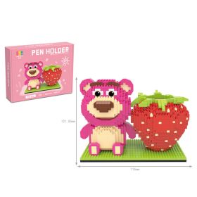 Disney Series Building Blocks Pen Holder Doll Stitch Winnie The Pooh Cute Cartoon Image DIY Puzzle Assembling Toy Children Gift (Color: 3325, size: WITH BOX)