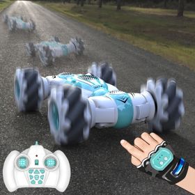 Gesture Mini RC Stunt Car Toys; For 6-12 Yr Boys ; Best Birthday Gifts For Kids Age 7 8 9 10 11 Year Old; 2.4Ghz Hand Controlled Remote Control C (Color: Blue)