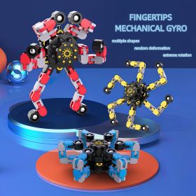 Fingertip Mechanical Gyro Beyblade Deformable Chain; DIY Creative Decompression Finger Gyro Beyblade For Children's Toy (Color: Red-color Box)