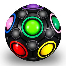 Rainbow Puzzle Ball- Fidget Ball Puzzle Game- Brain Teaser Toy For Boys & Girls Age 3 And Up- Birthday Party Christmas Easter Gift Stocking Stuff (Color: Black)