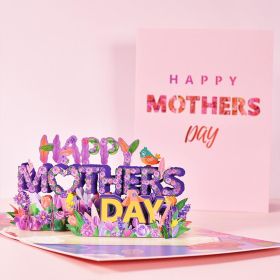 3D Pop Up Mothers Day Cards Gifts Floral Bouquet Greeting Cards Flowers for Mom Wife Birthday Sympathy Get Well (Color: Mothers Day)