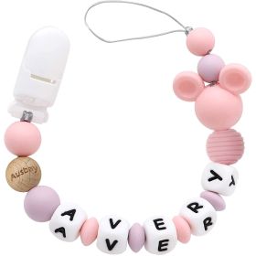 Personalized Stroller Clip with Name (Pink) (Color: Pink)
