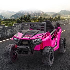 12V kids Ride On Mini UTV, Electric Car with Front LED Lights and Horn, Single Seat with a Safety Belt, Forward/Reverse Function (Color: As Picture)