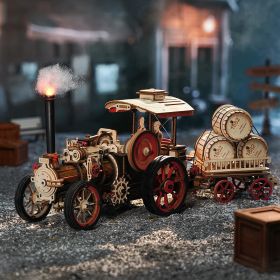 ROKR 3D Wooden Puzzle Car Model Steam Engine Mechanical Teens Kids Birthday Gift (Option: LKA01)