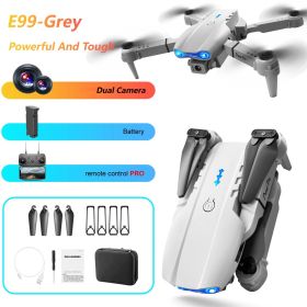 The E99 Dual-camera Drone With Two Batteries Has The Function Of Altitude Hold Mode. Thanks To The Dual Lenses, It Is Able To Fly Stably. (Option: Gray with Two Batteries)